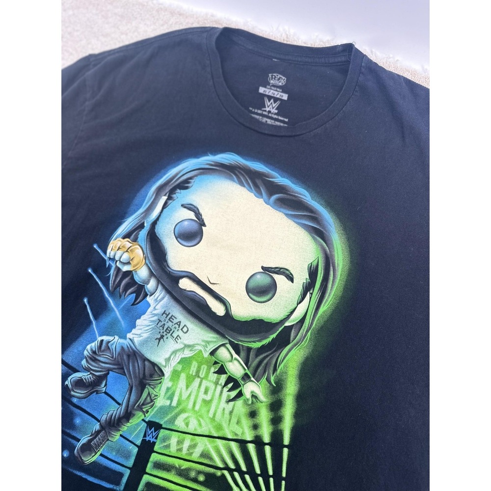 Funko Shirt Mens XL Black WWE Pop Tees Head Of The Table‎ Graphic Tee Wrestling